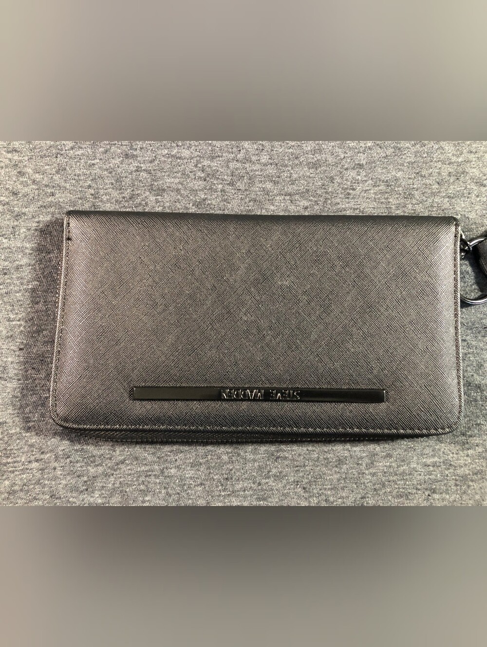 Michael Kors Black Textured Leather Zip Wallet Clutch NWOT